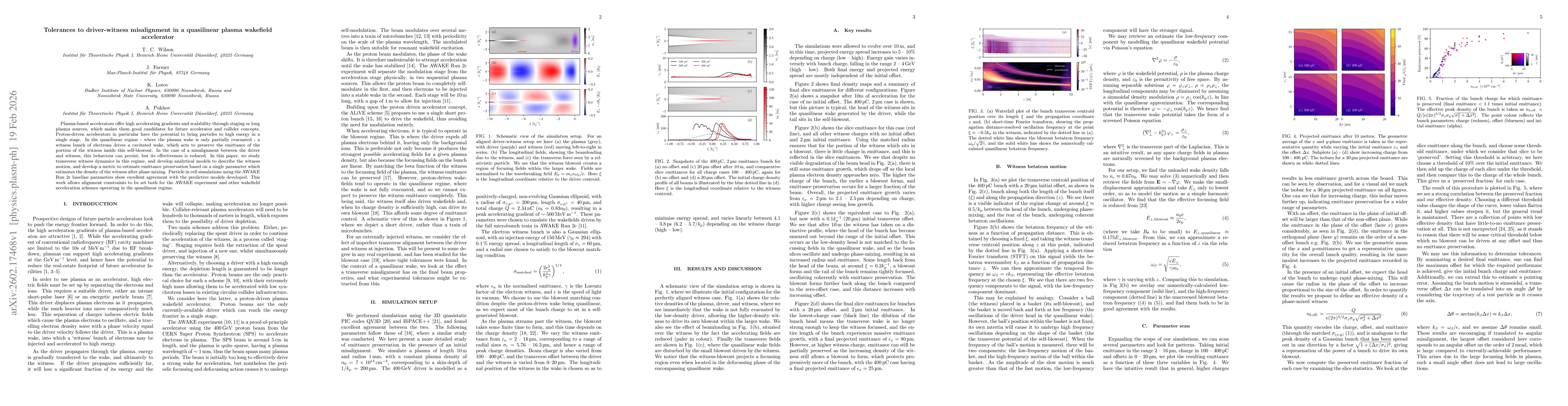 Thumbnail for Tolerances to driver-witness misalignment in a quasilinear plasma wakefield accelerator