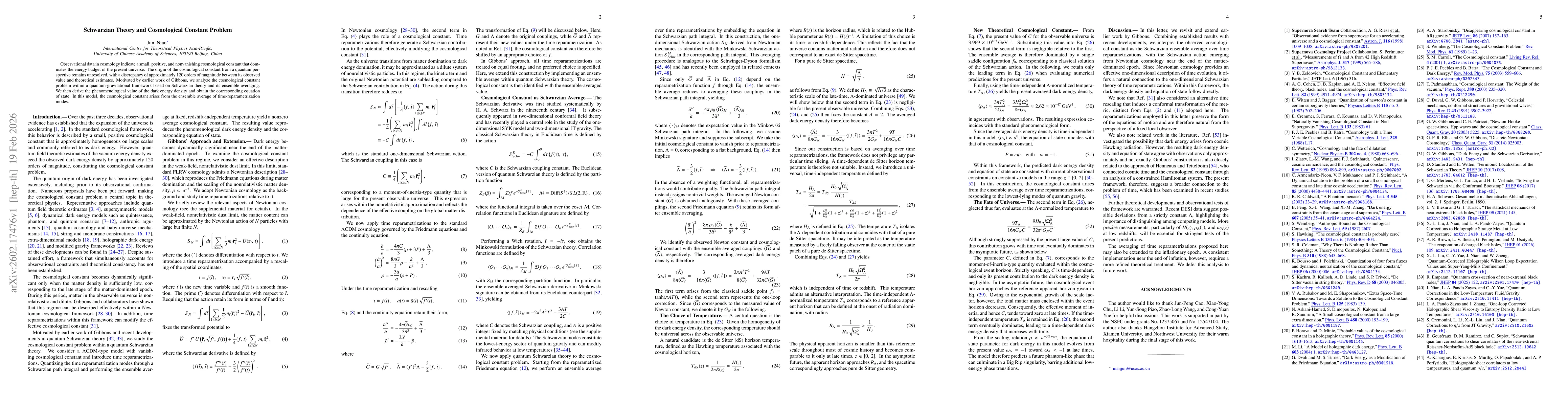 Thumbnail for Schwarzian Theory and Cosmological Constant Problem