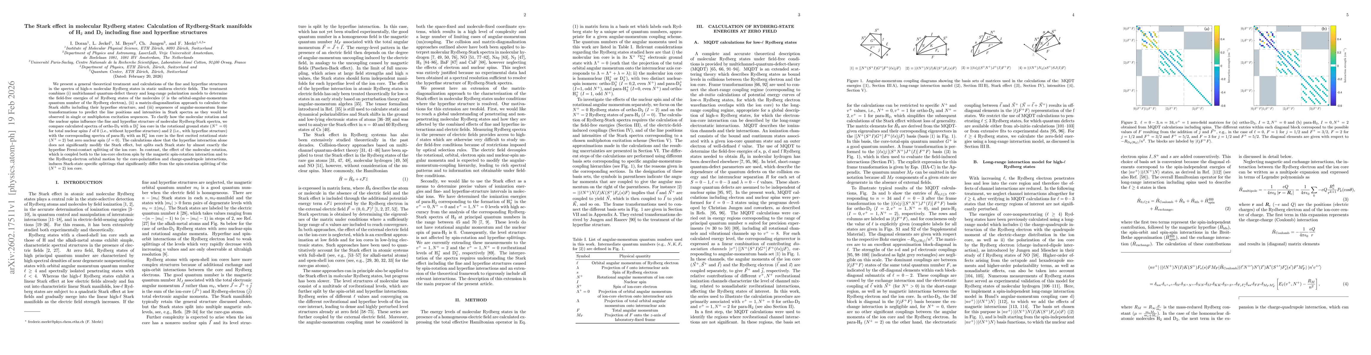 Thumbnail for The Stark effect in molecular Rydberg states: Calculation of Rydberg-Stark manifolds of H$_2$ and D$_2$ including fine and hyperfine structures