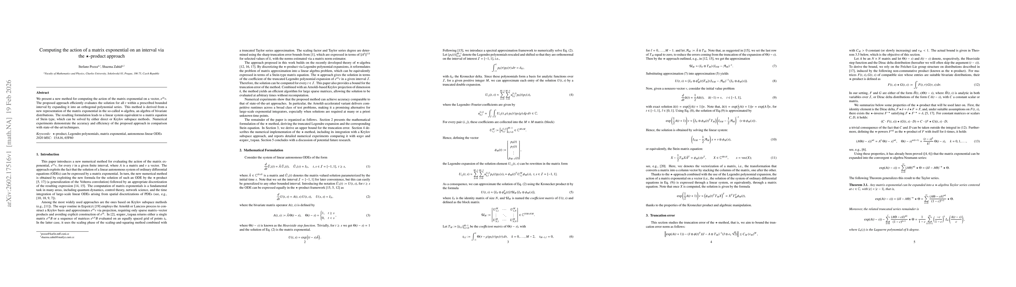 Thumbnail for Computing the action of a matrix exponential on an interval via the $\star$-product approach