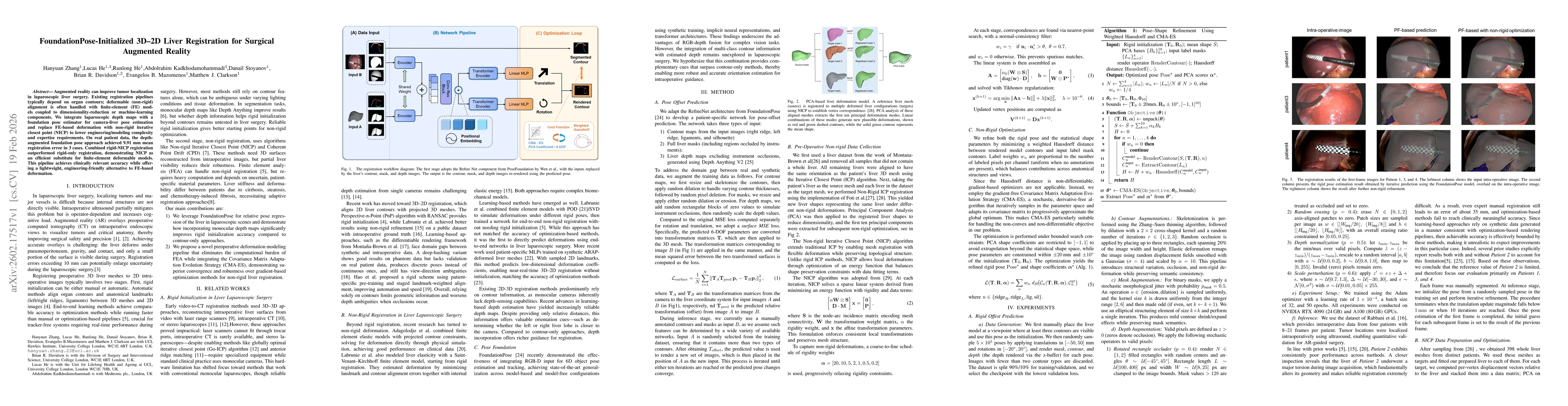 Thumbnail for FoundationPose-Initialized 3D-2D Liver Registration for Surgical Augmented Reality