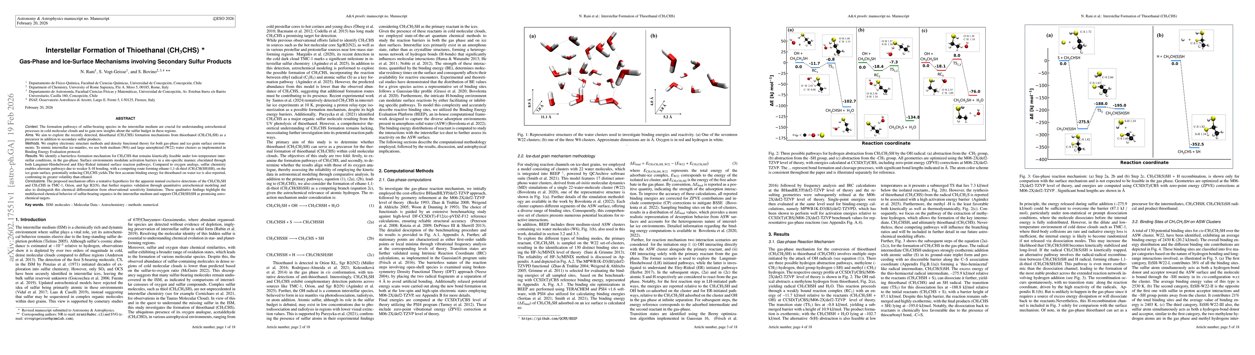 Thumbnail for Interstellar Formation of Thioethanal (CH$_{3}$CHS). Gas-Phase and Ice-Surface Mechanisms involving Secondary Sulfur Products