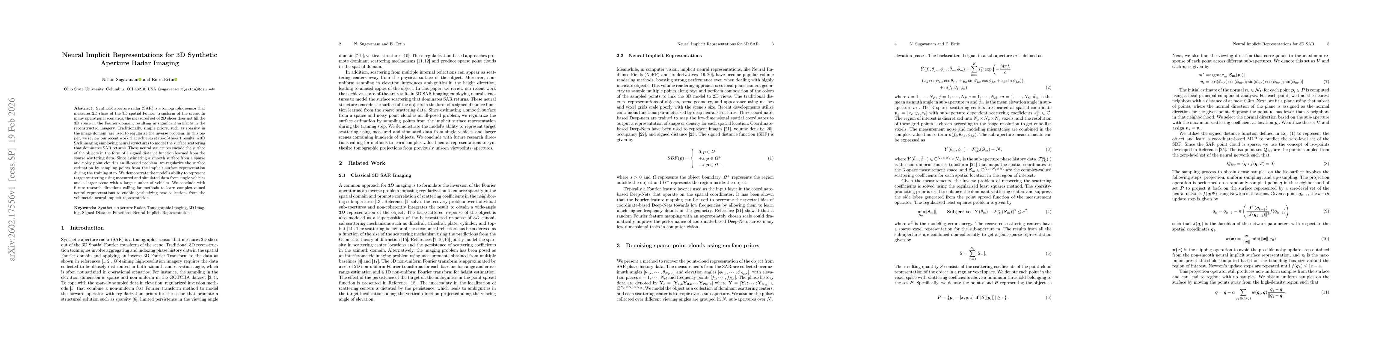 Thumbnail for Neural Implicit Representations for 3D Synthetic Aperture Radar Imaging