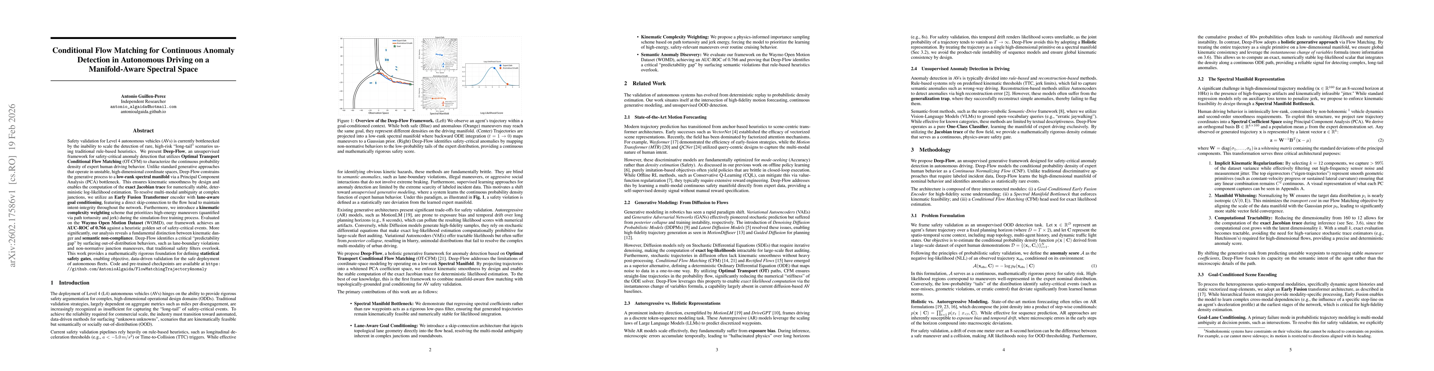 Thumbnail for Conditional Flow Matching for Continuous Anomaly Detection in Autonomous Driving on a Manifold-Aware Spectral Space