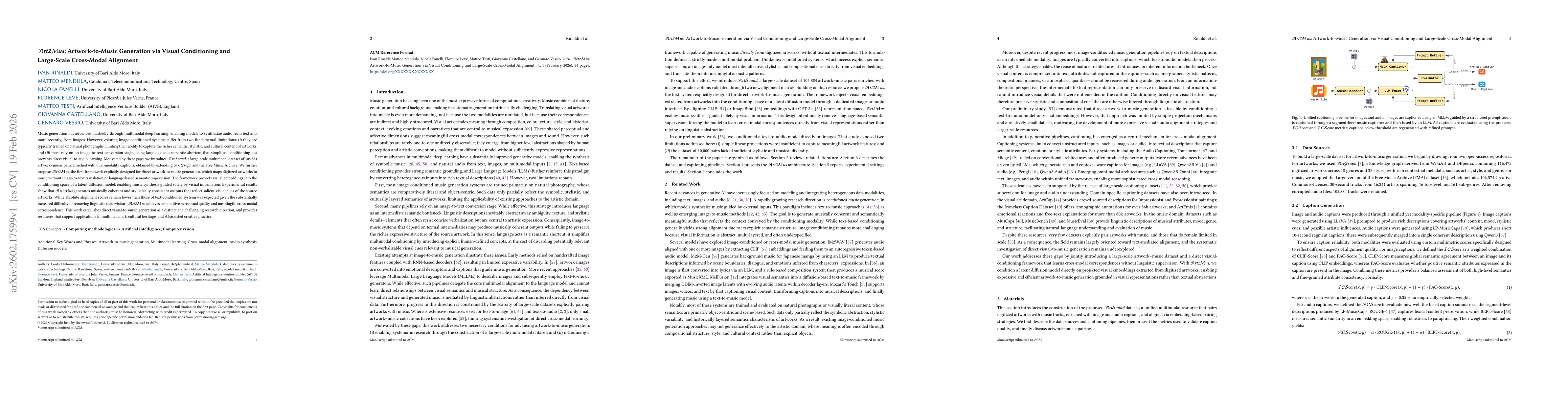 Thumbnail for Art2Mus: Artwork-to-Music Generation via Visual Conditioning and Large-Scale Cross-Modal Alignment