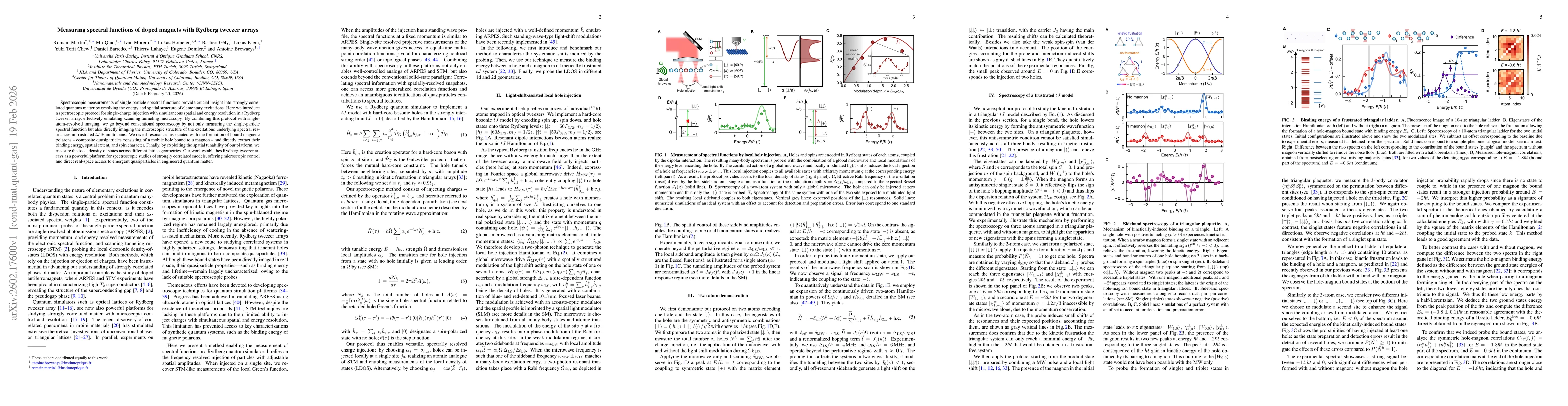 Thumbnail for Measuring spectral functions of doped magnets with Rydberg tweezer arrays