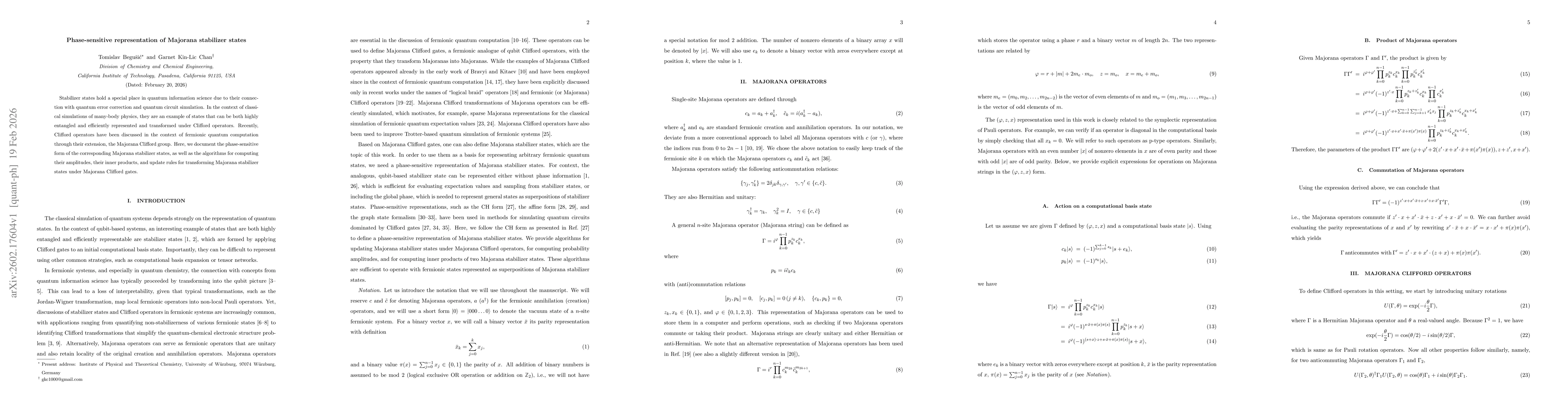 Thumbnail for Phase-sensitive representation of Majorana stabilizer states