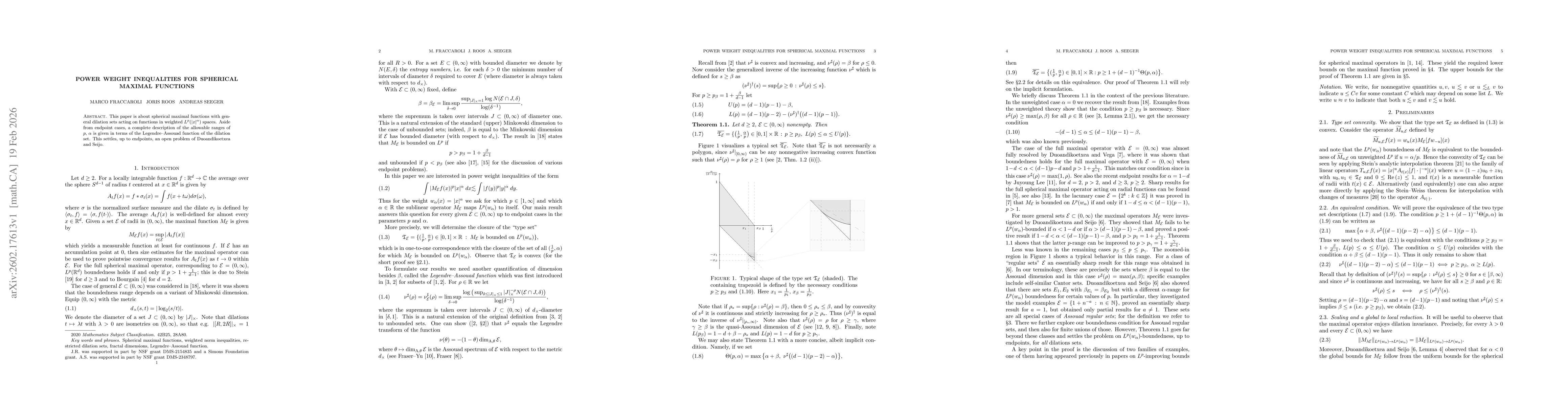 Thumbnail for Power weight inequalities for spherical maximal functions