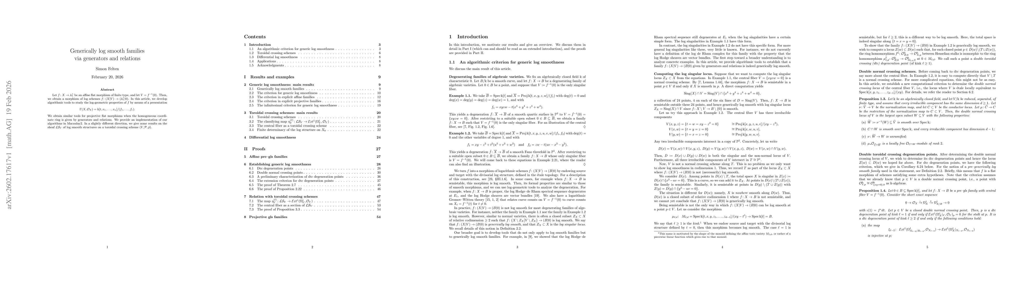 Thumbnail for Generically log smooth families via generators and relations