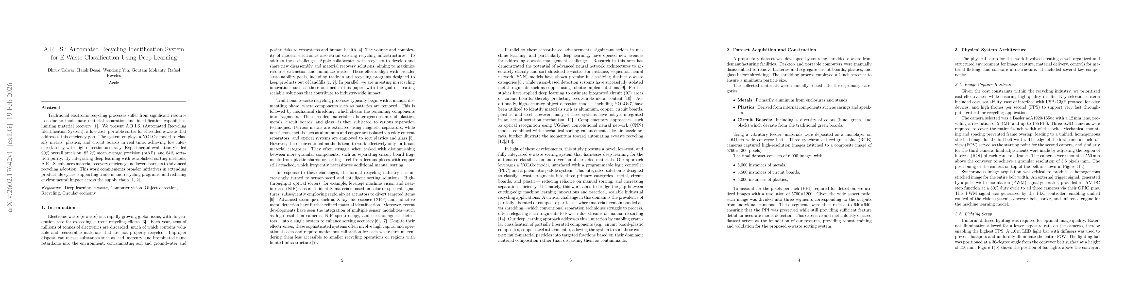 Thumbnail for A.R.I.S.: Automated Recycling Identification System for E-Waste Classification Using Deep Learning