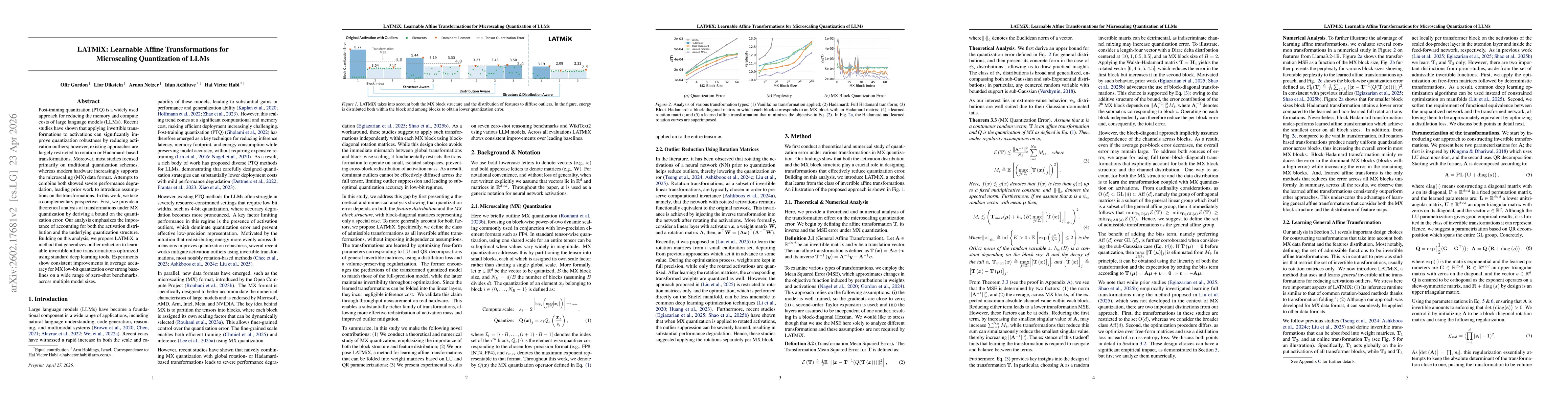 Thumbnail for LATMiX: Learnable Affine Transformations for Microscaling Quantization of LLMs