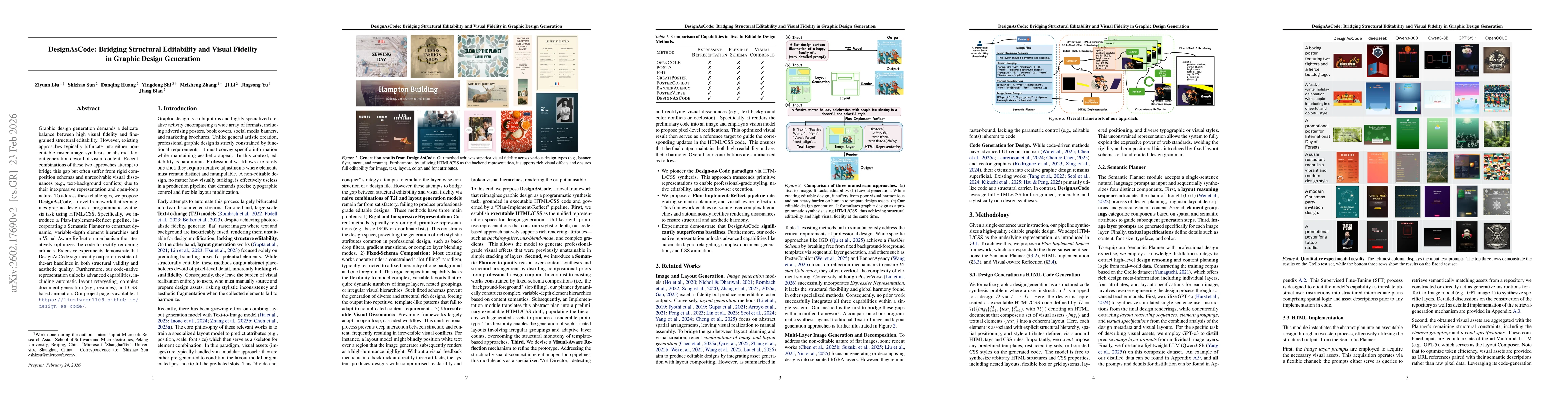 Thumbnail for DesignAsCode: Bridging Structural Editability and Visual Fidelity in Graphic Design Generation