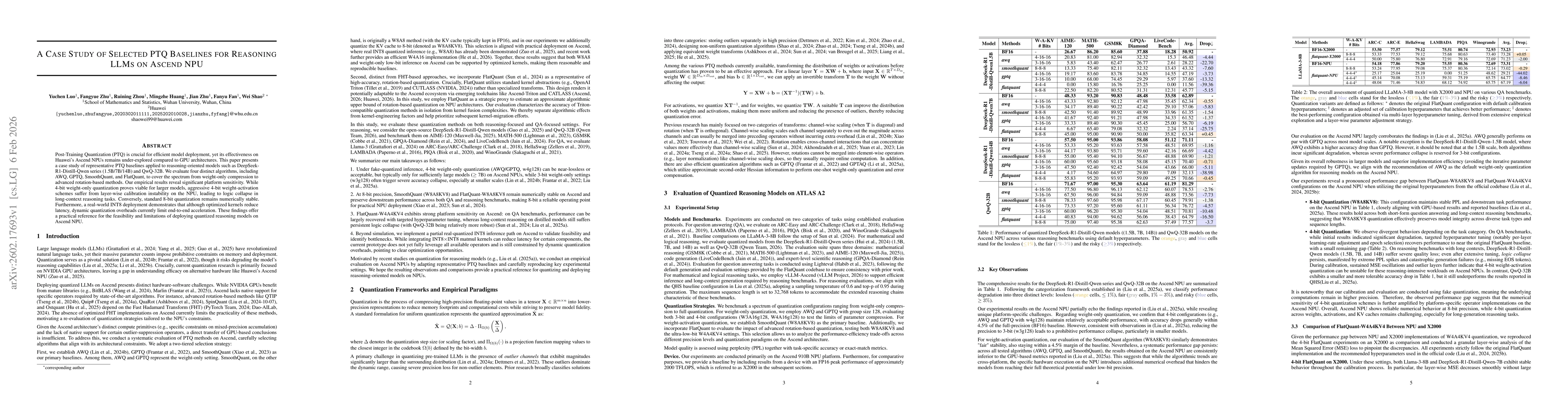 Thumbnail for A Case Study of Selected PTQ Baselines for Reasoning LLMs on Ascend NPU