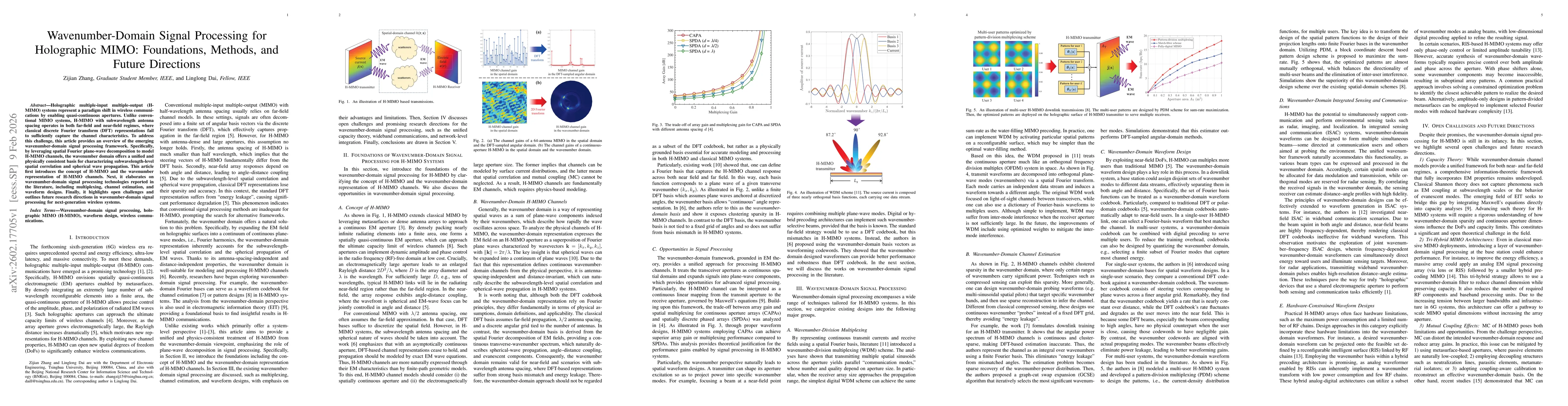 Thumbnail for Wavenumber-domain signal processing for holographic MIMO: Foundations, methods, and future directions
