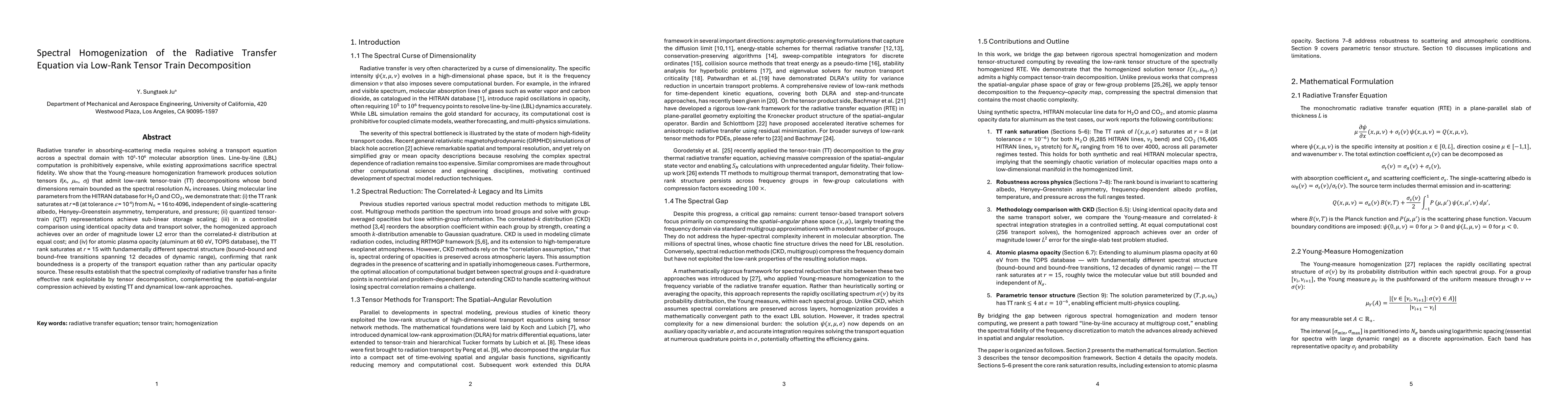 Thumbnail for Spectral Homogenization of the Radiative Transfer Equation via Low-Rank Tensor Train Decomposition
