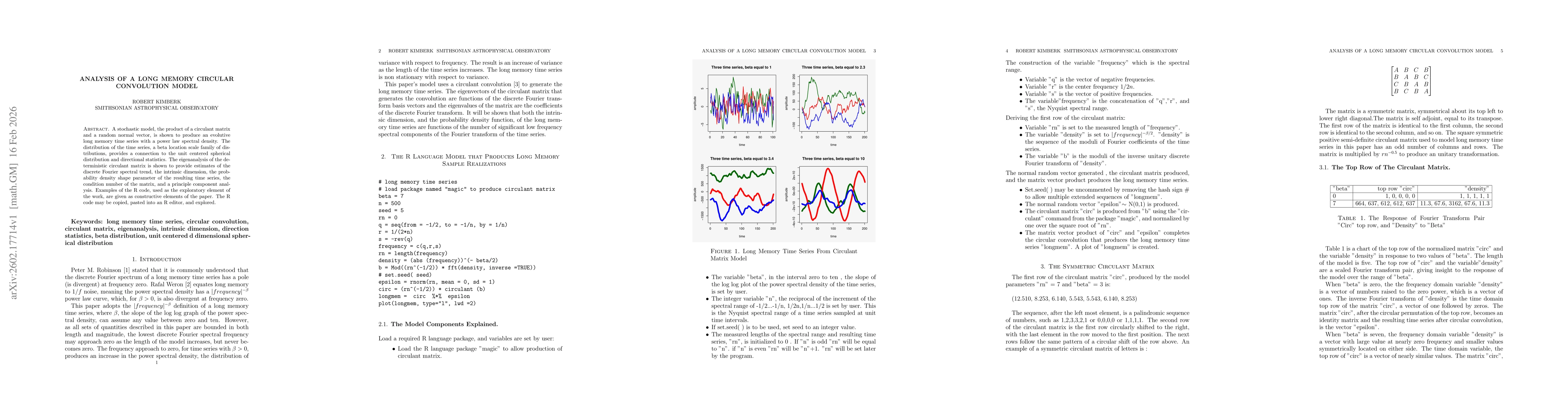 Thumbnail for Analysis Of A Long Memory Circular Convolution Model