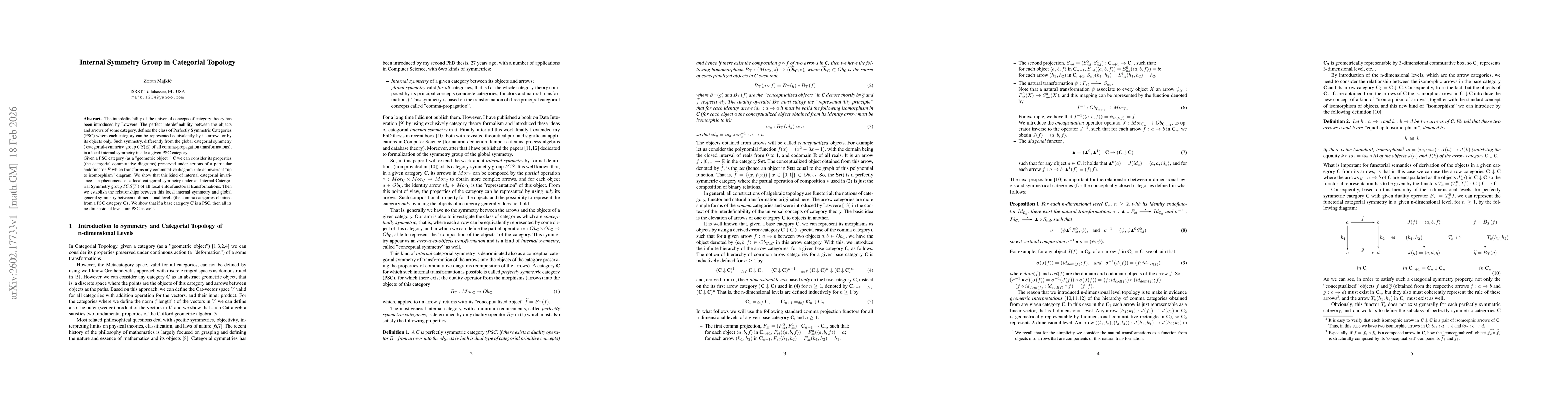 Thumbnail for Internal Symmetry Group in Categorial Topology