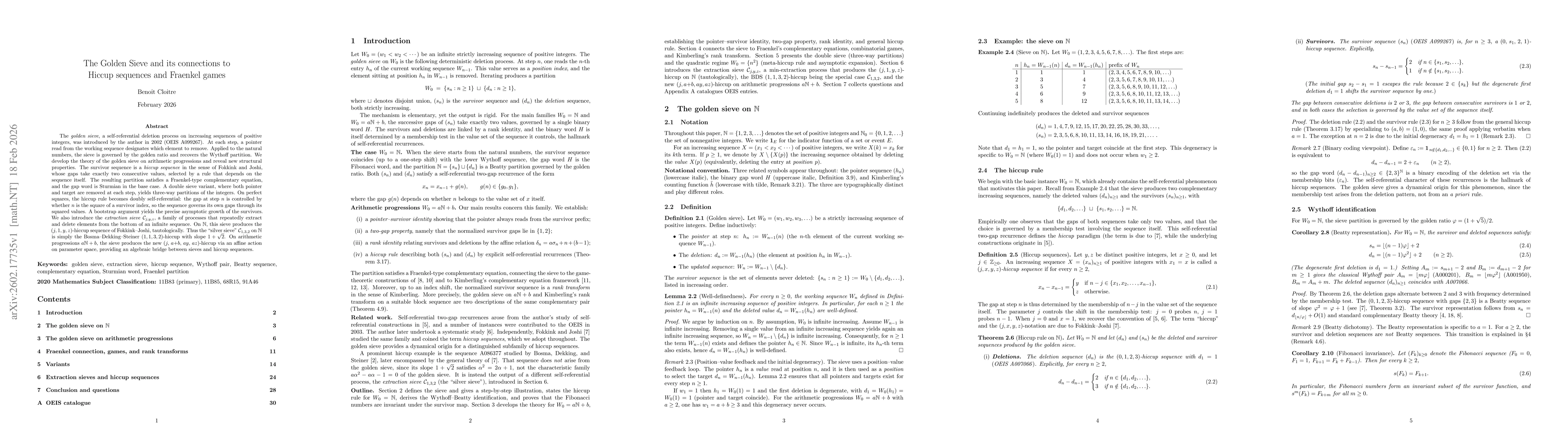 Thumbnail for The Golden Sieve and its connections to Hiccup sequences and Fraenkel games