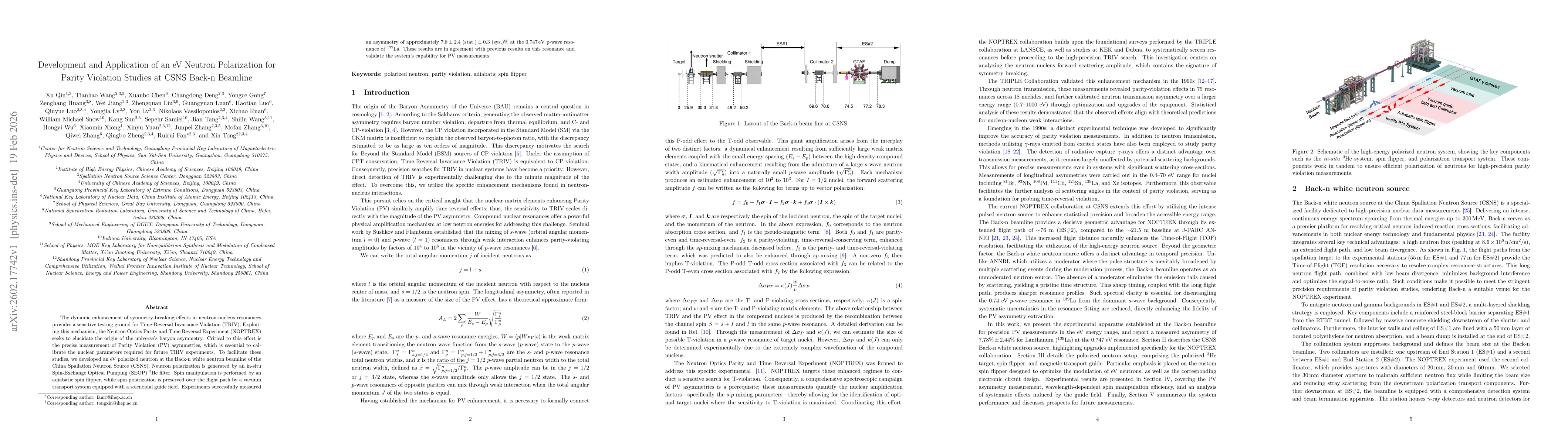 Thumbnail for Development and Application of an eV Neutron Polarization for Parity Violation Studies at CSNS Back-n Beamline