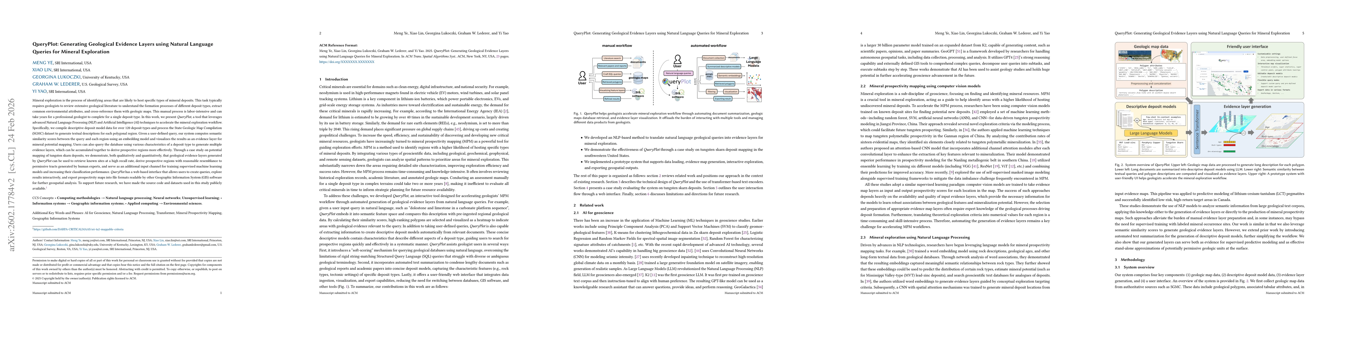 Thumbnail for QueryPlot: Generating Geological Evidence Layers using Natural Language Queries for Mineral Exploration