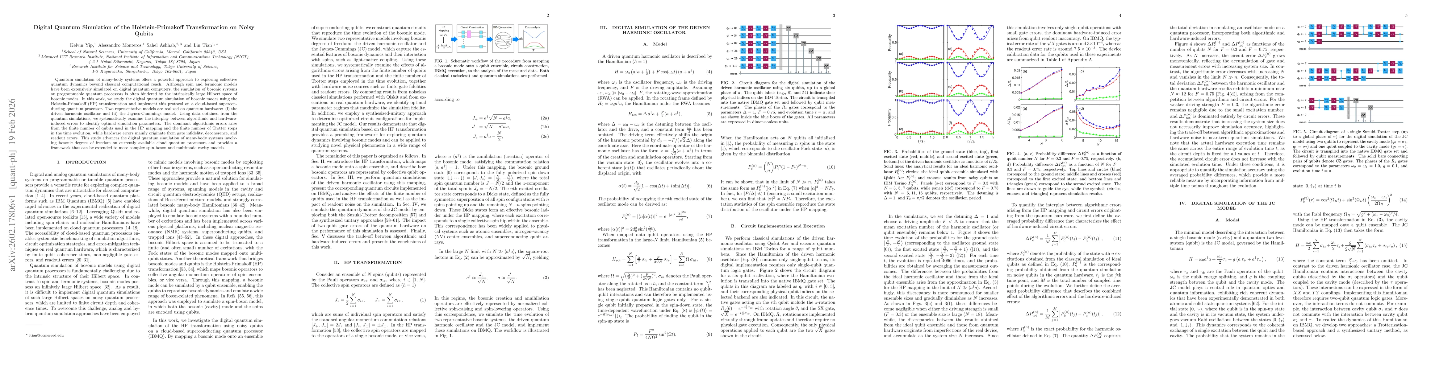 Thumbnail for Digital Quantum Simulation of the Holstein-Primakoff Transformation on Noisy Qubits