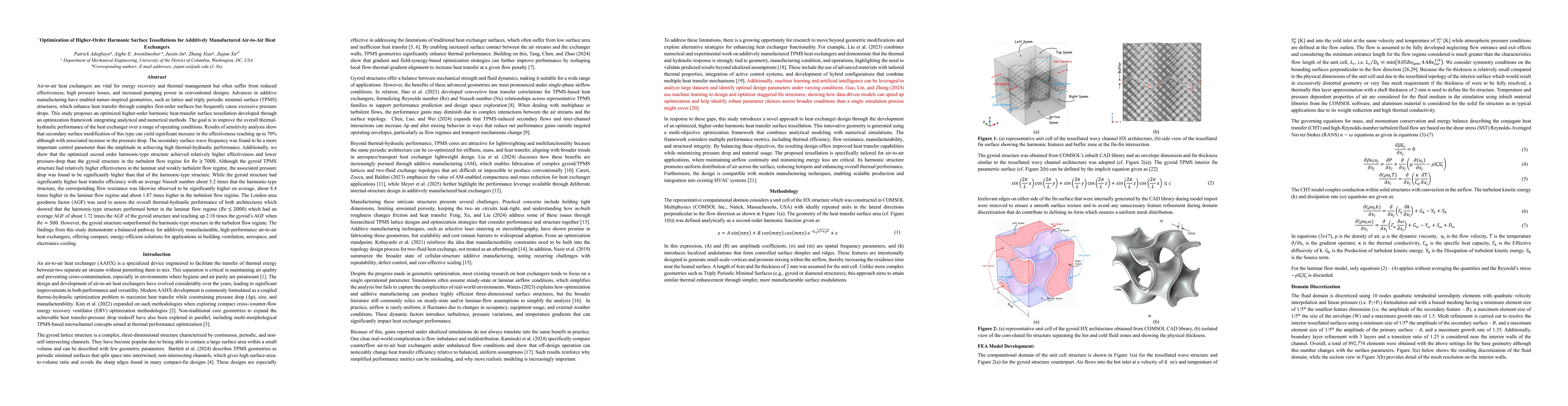 Thumbnail for Optimization of Higher-Order Harmonic Surface Tessellations for Additively Manufactured Air-to-Air Heat Exchangers