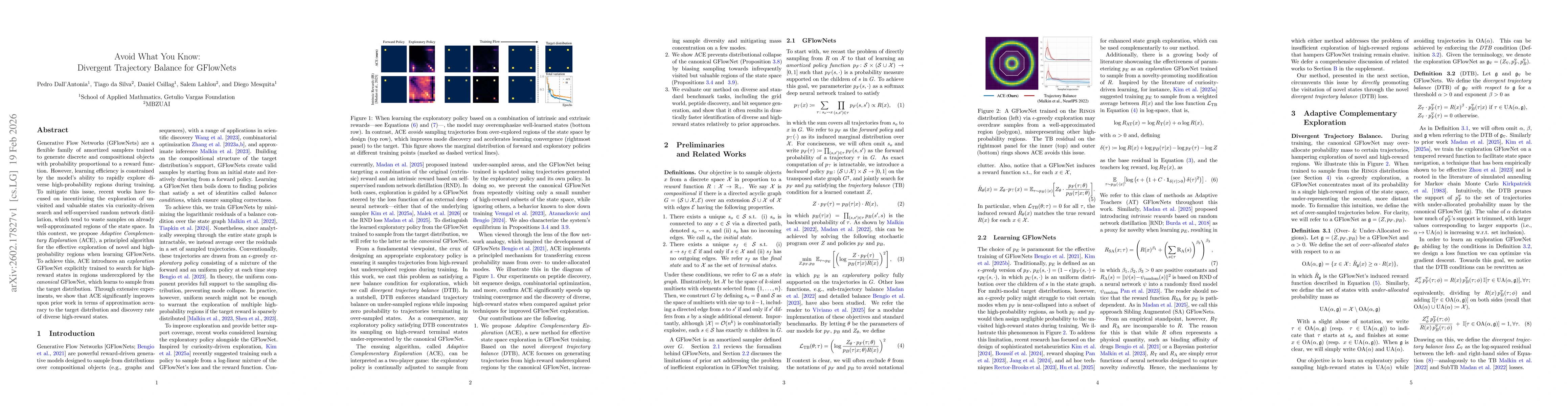Thumbnail for Avoid What You Know: Divergent Trajectory Balance for GFlowNets