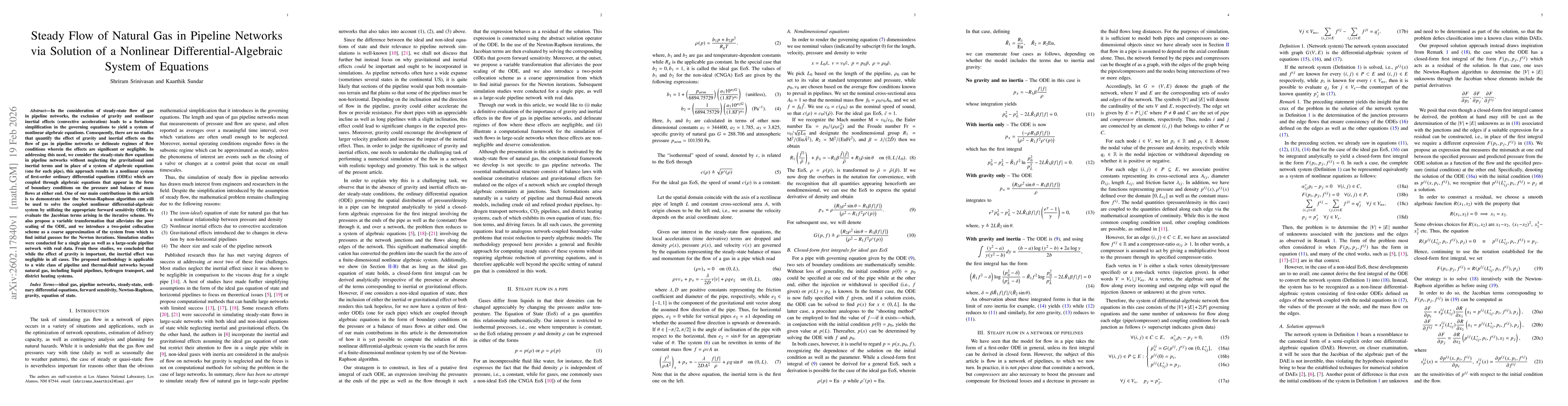 Thumbnail for Steady Flow of Natural Gas in Pipeline Networks via Solution of a Nonlinear Differential-Algebraic System of Equations