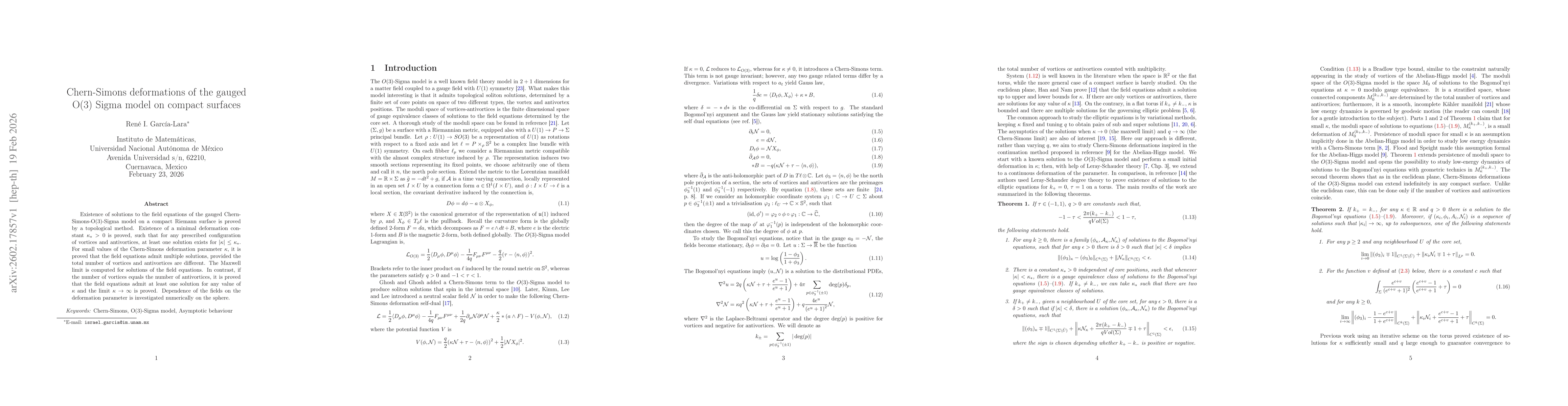 Thumbnail for Chern-Simons deformations of the gauged O(3) Sigma model on compact surfaces