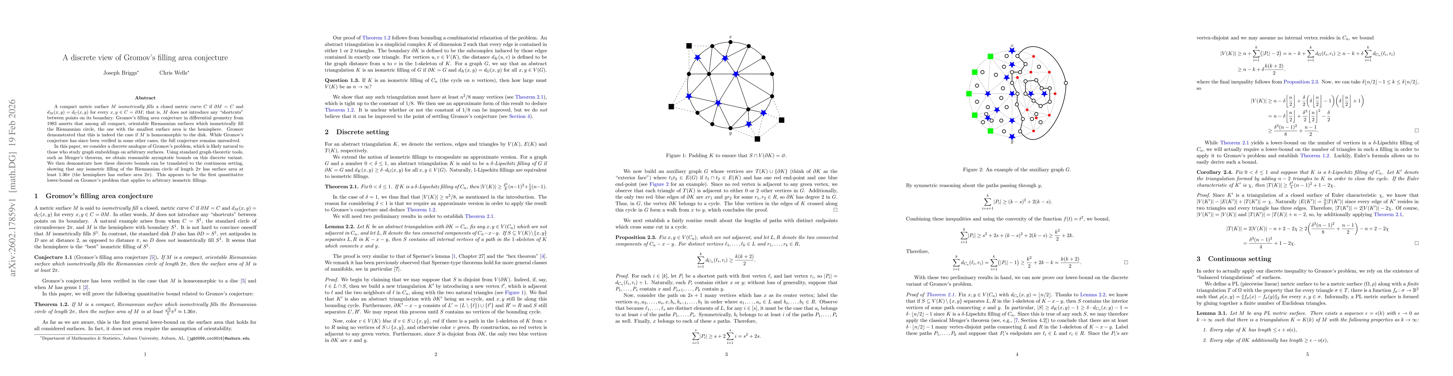 Thumbnail for A discrete view of Gromov's filling area conjecture