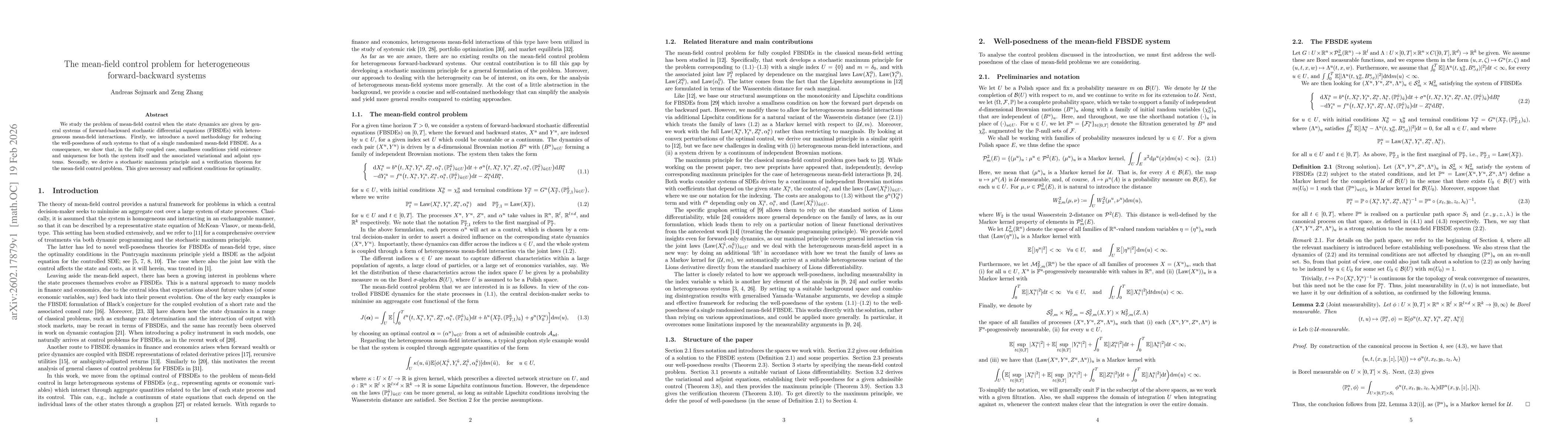 Thumbnail for The mean-field control problem for heterogeneous forward-backward systems
