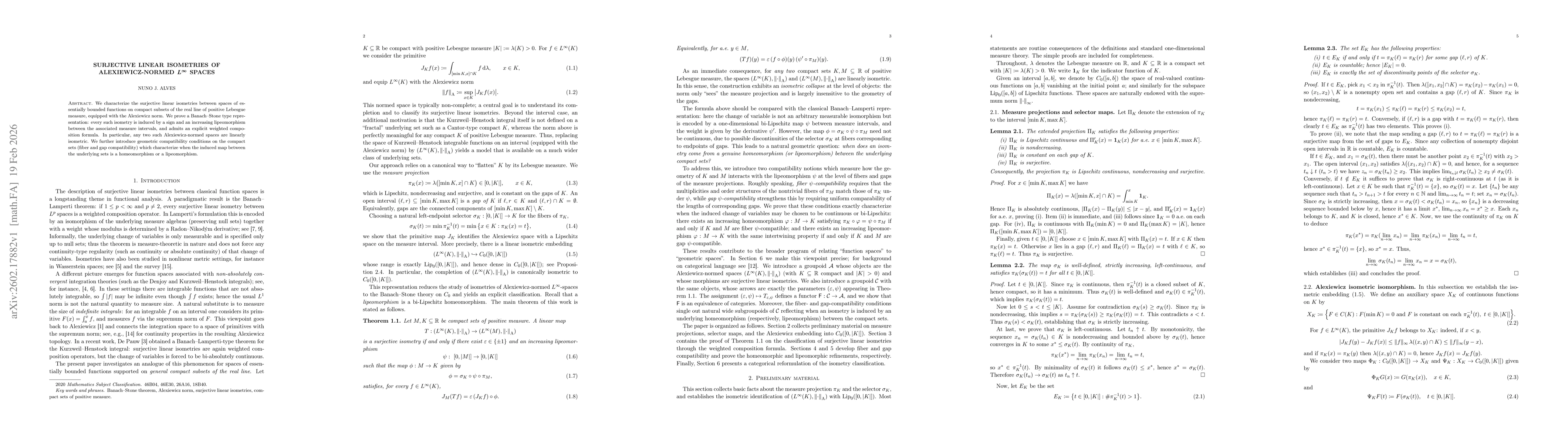 Thumbnail for Surjective linear isometries of Alexiewicz-normed $L^\infty$ spaces