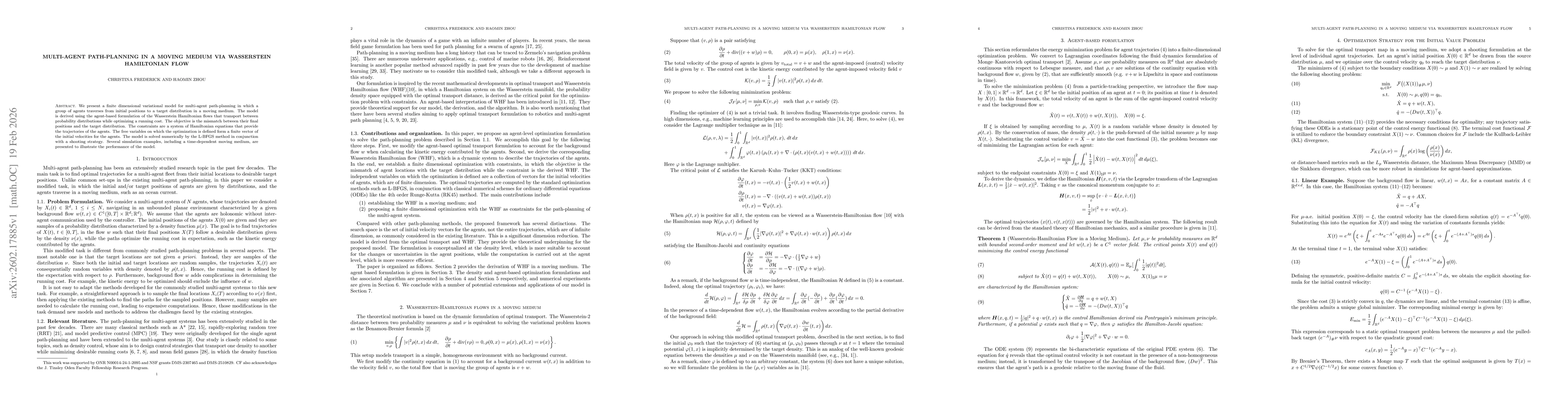 Thumbnail for Multi-agent path-planning in a moving medium via Wasserstein Hamiltonian Flow