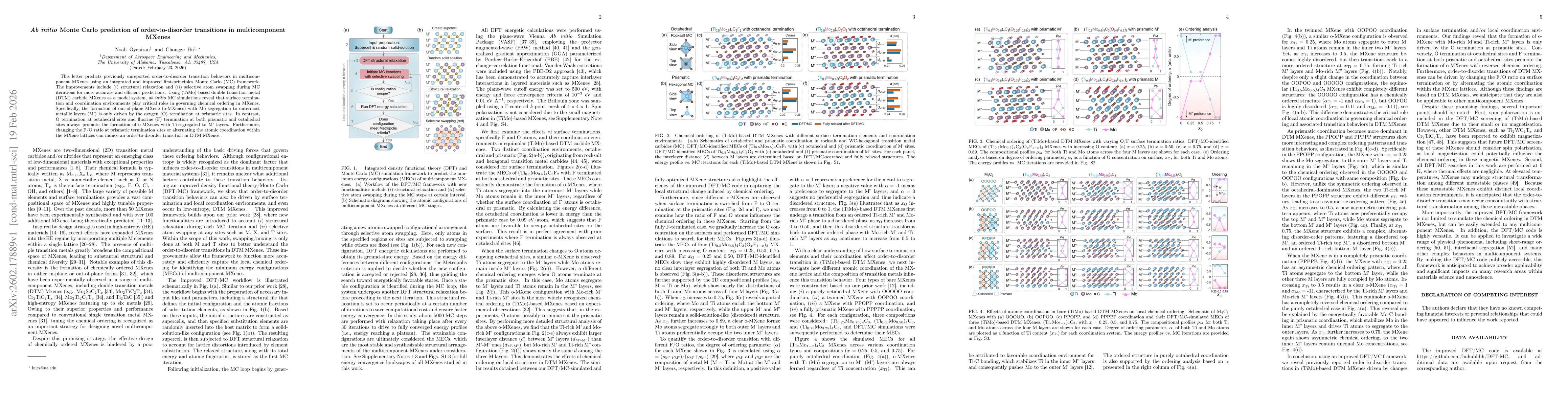 Thumbnail for Ab initio Monte Carlo prediction of order-to-disorder transitions in multicomponent MXenes
