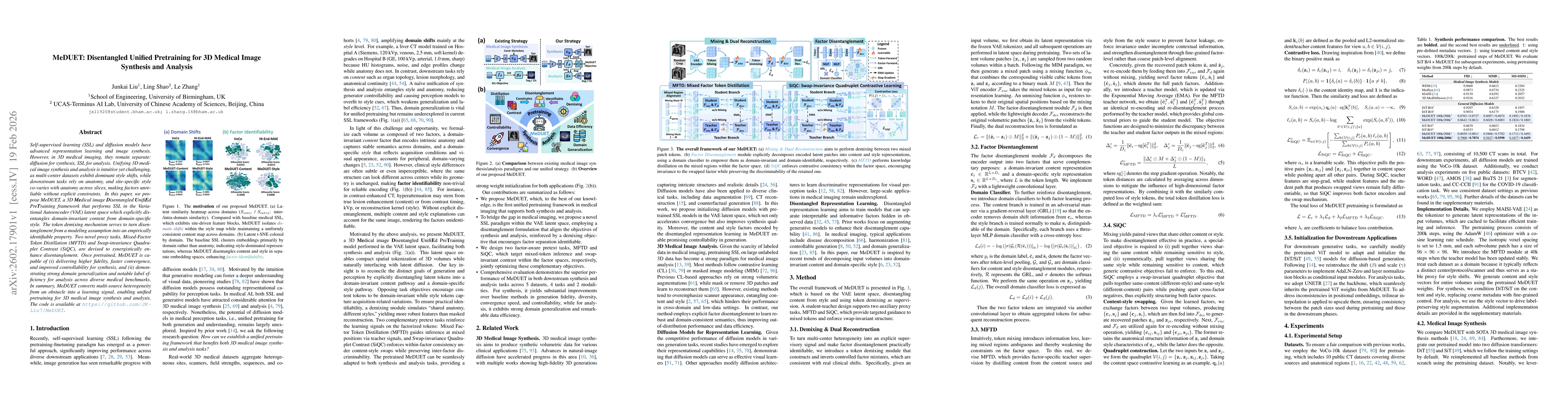 Thumbnail for MeDUET: Disentangled Unified Pretraining for 3D Medical Image Synthesis and Analysis