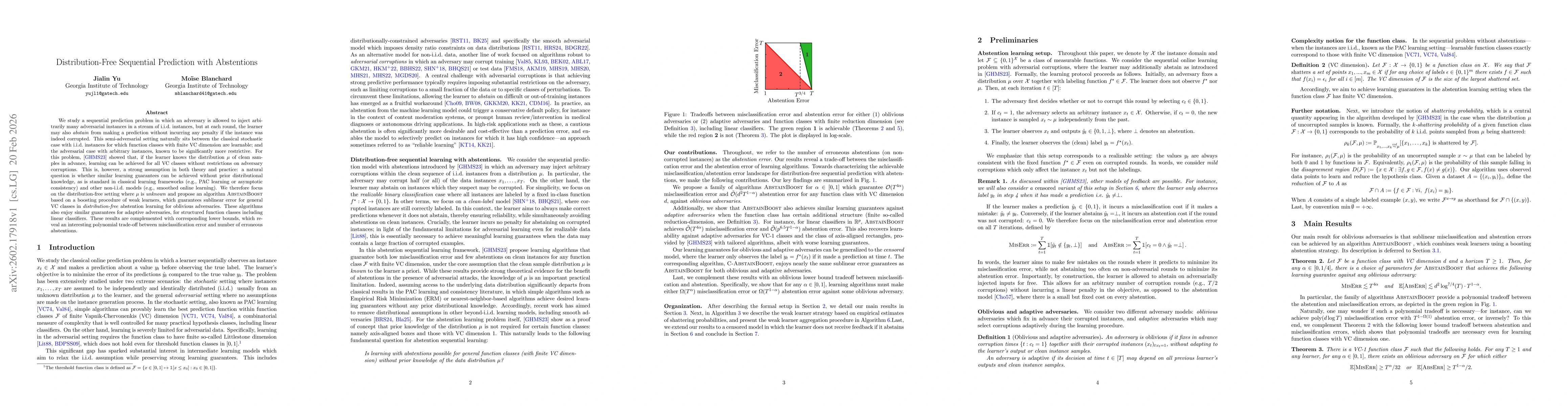 Thumbnail for Distribution-Free Sequential Prediction with Abstentions