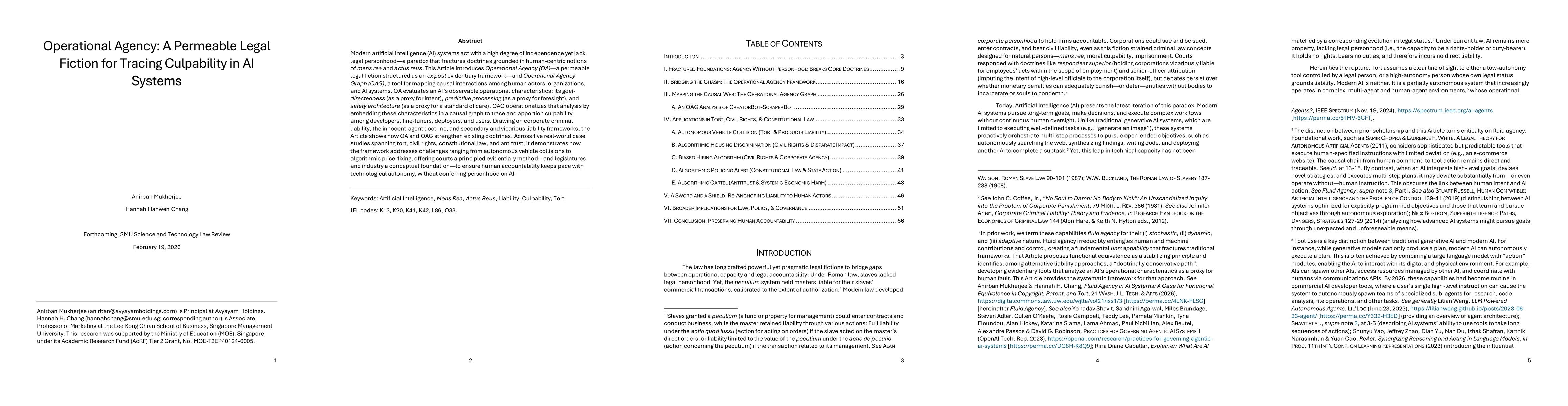 Thumbnail for Operational Agency: A Permeable Legal Fiction for Tracing Culpability in AI Systems