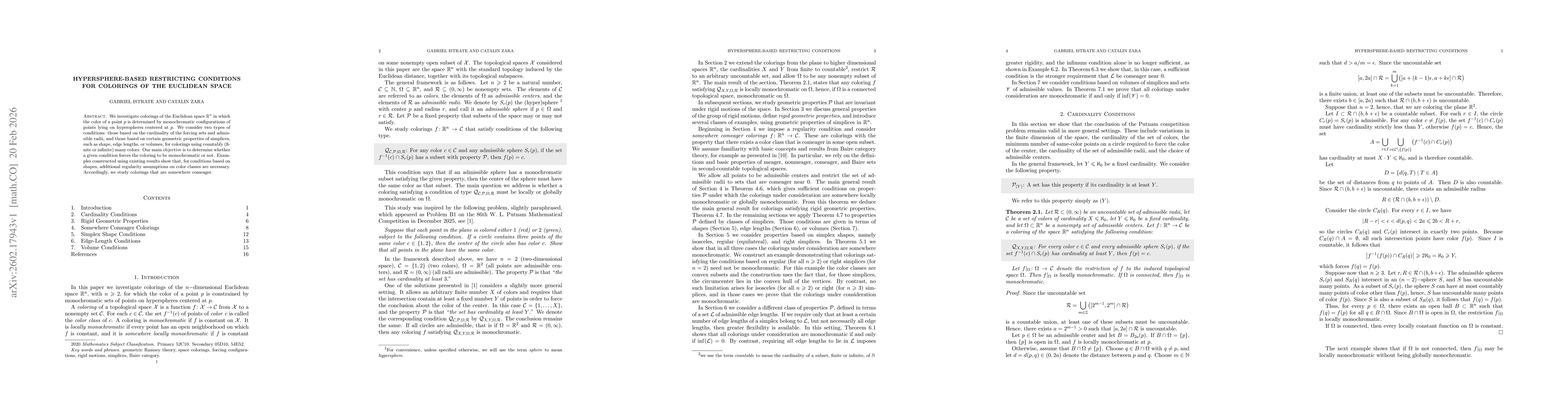 Thumbnail for Hypersphere-Based Restricting Conditions for Colorings of the Euclidean Space