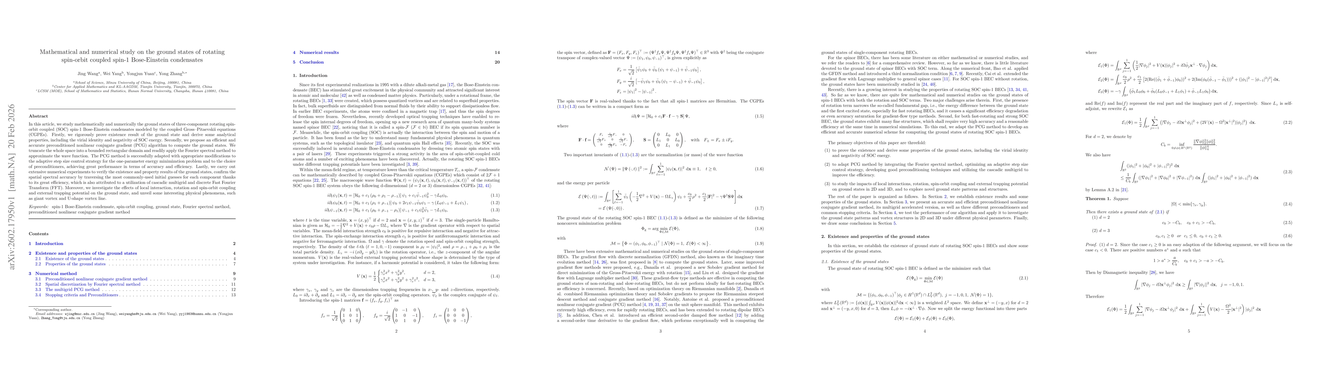 Thumbnail for Mathematical and numerical study on the ground states of rotating spin-orbit coupled spin-1 Bose-Einstein condensates