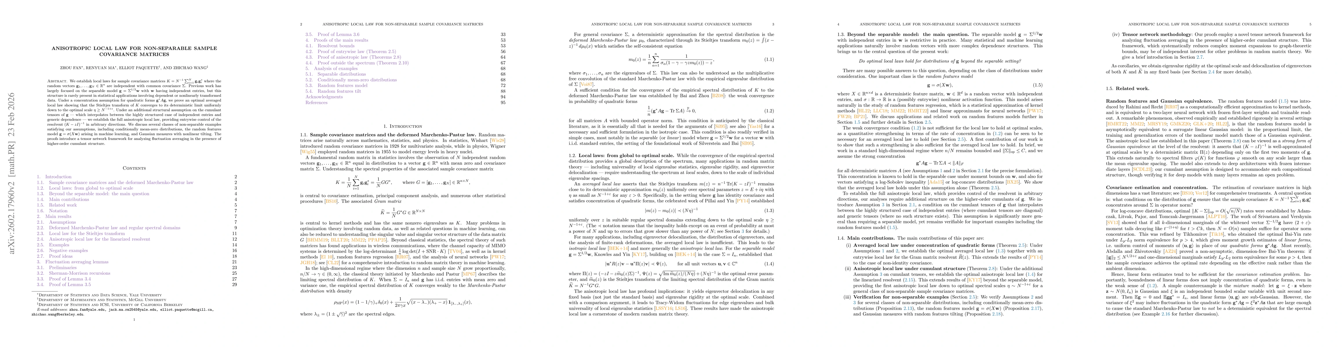 Thumbnail for Anisotropic local law for non-separable sample covariance matrices