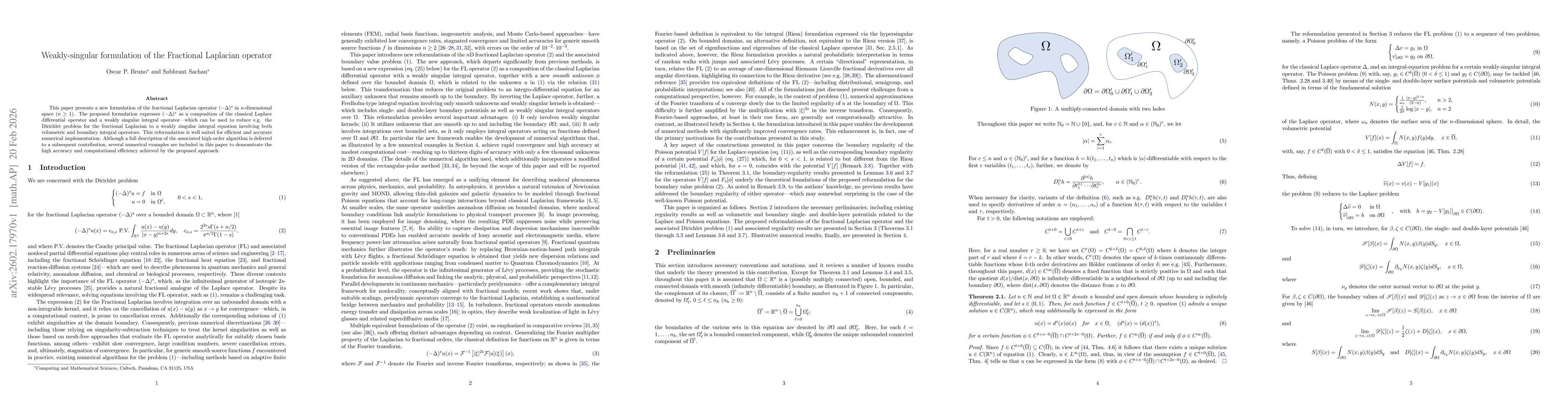 Thumbnail for Weakly-singular formulation of the Fractional Laplacian operator