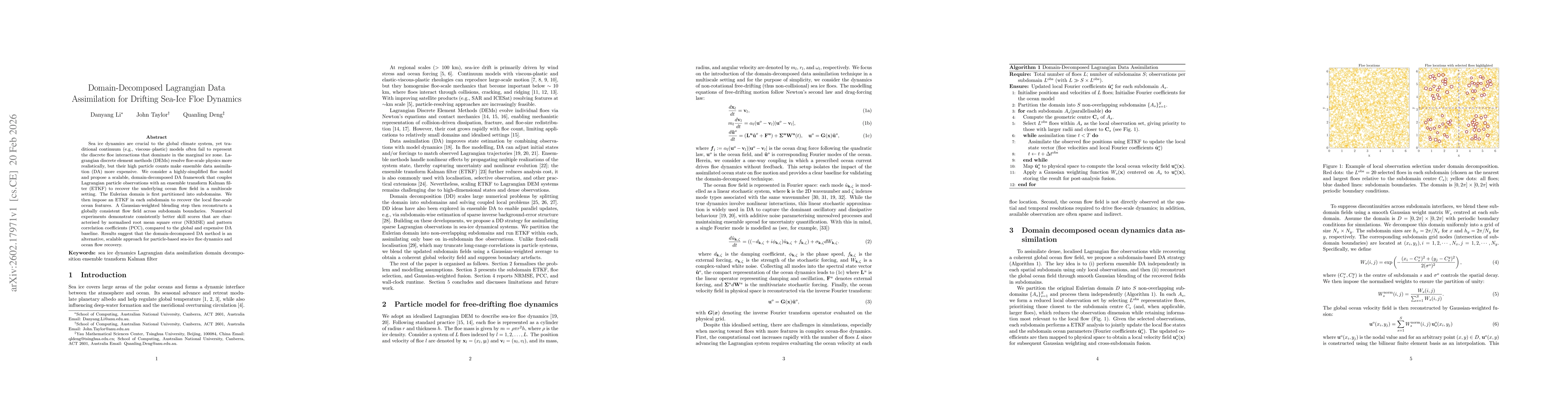 Thumbnail for Domain-Decomposed Lagrangian Data Assimilation for Drifting Sea-Ice Floe Dynamics