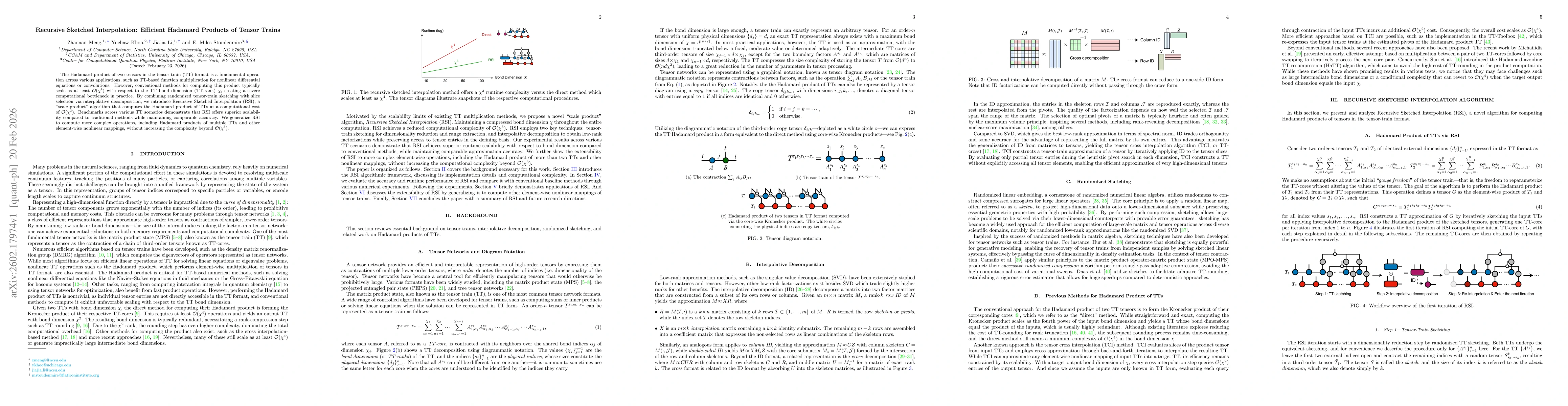 Thumbnail for Recursive Sketched Interpolation: Efficient Hadamard Products of Tensor Trains