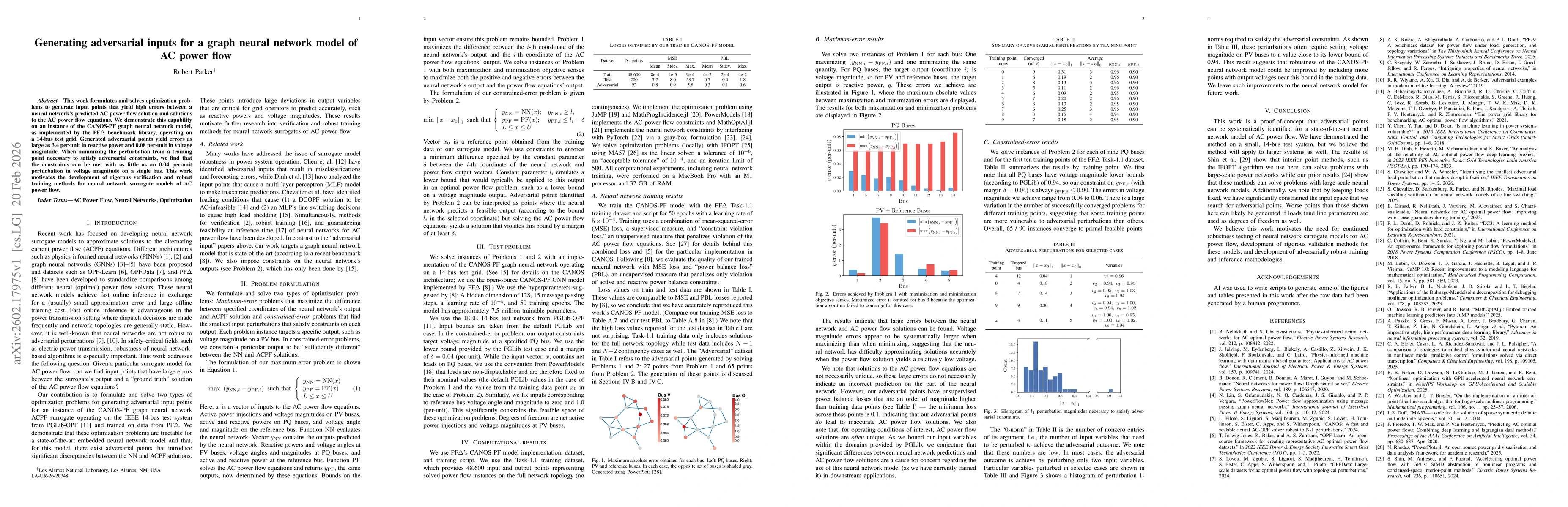 Thumbnail for Generating adversarial inputs for a graph neural network model of AC power flow