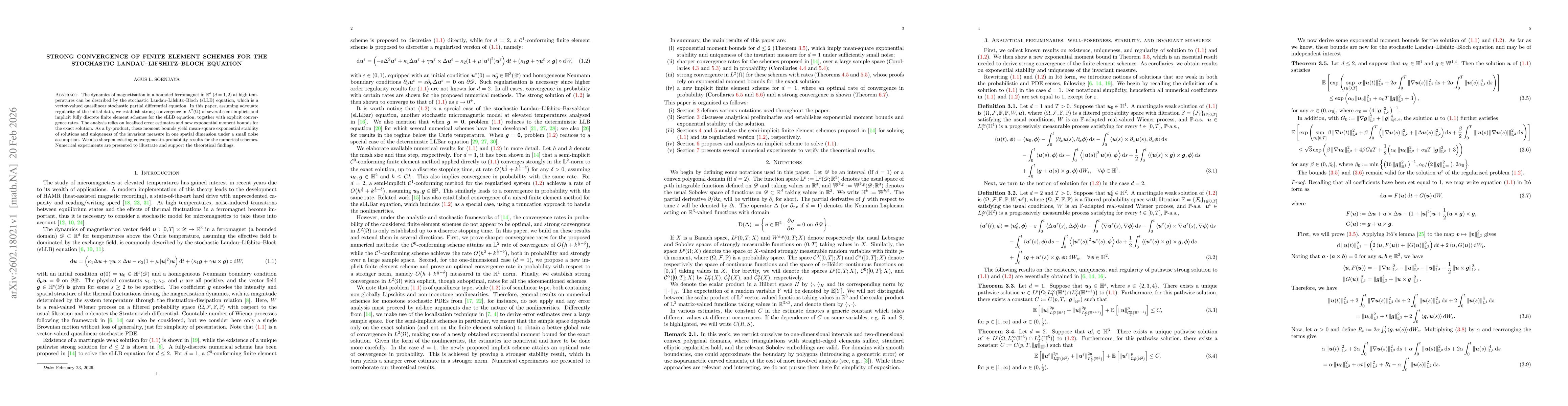 Thumbnail for Strong convergence of finite element schemes for the stochastic Landau--Lifshitz--Bloch equation