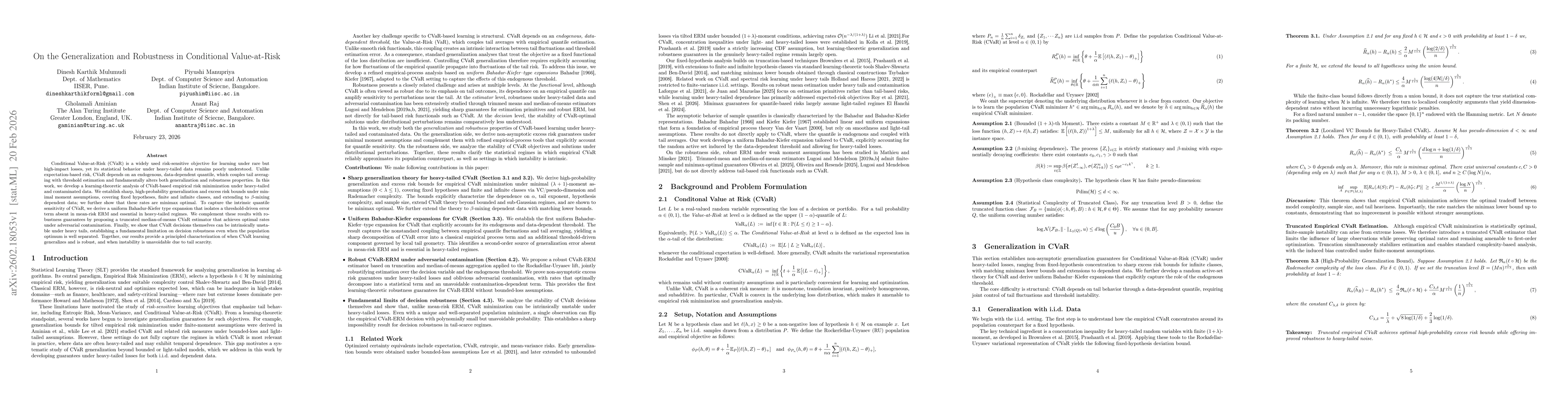 Thumbnail for On the Generalization and Robustness in Conditional Value-at-Risk