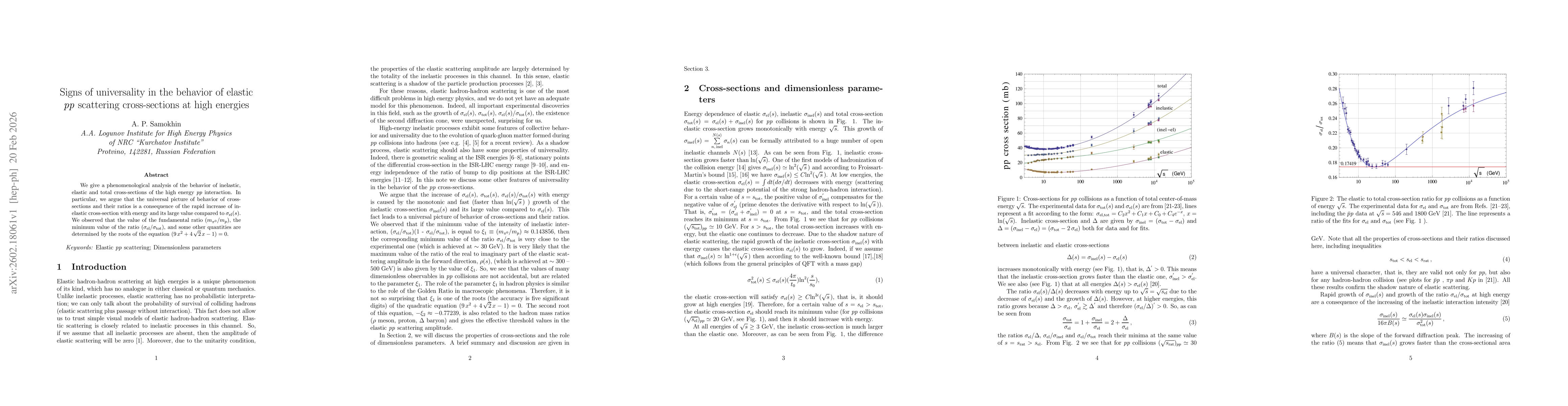 Thumbnail for Signs of universality in the behavior of elastic $\textit{pp}$ scattering cross-sections at high energies