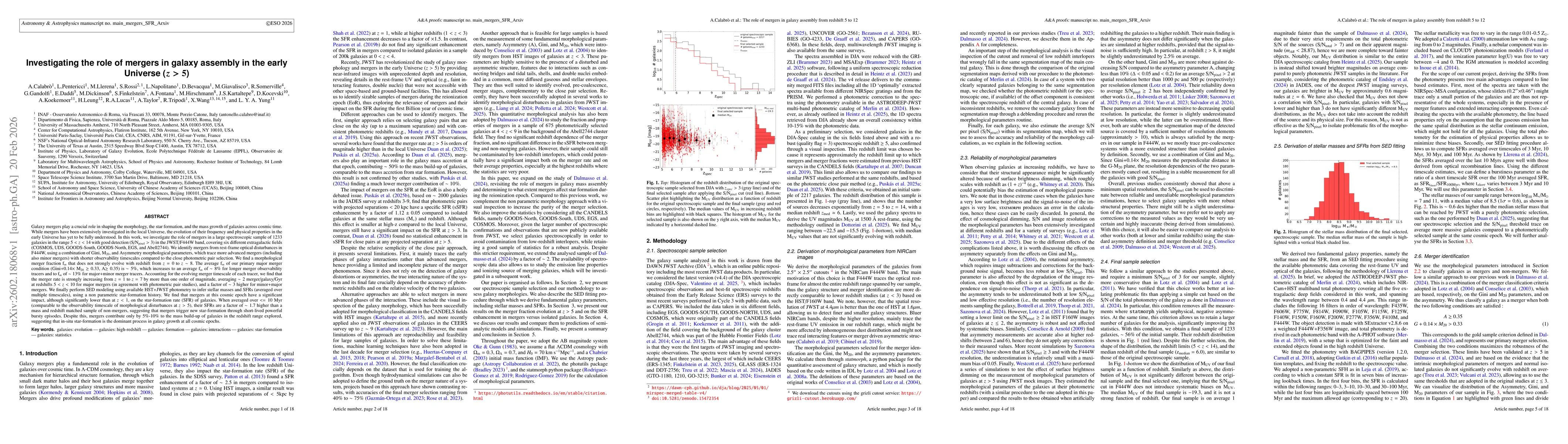 Thumbnail for Investigating the role of mergers in galaxy assembly in the early Universe (z > 5)