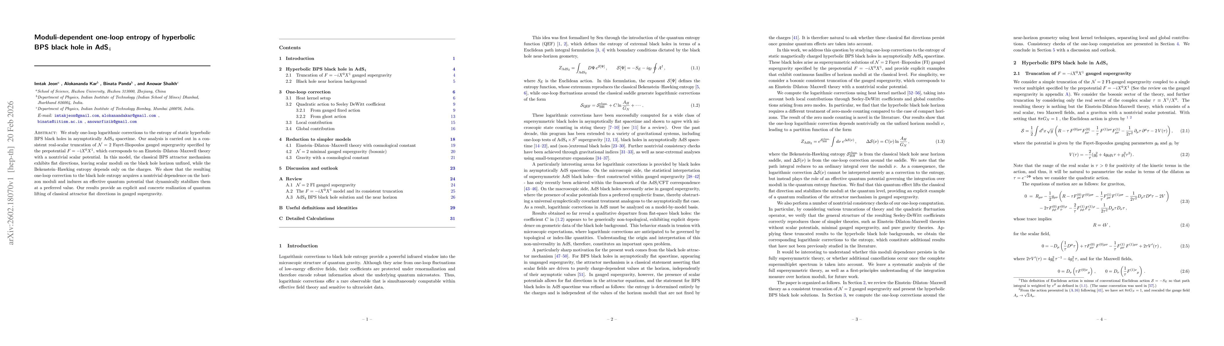 Thumbnail for Moduli-dependent one-loop entropy of hyperbolic BPS black hole in AdS$_4$