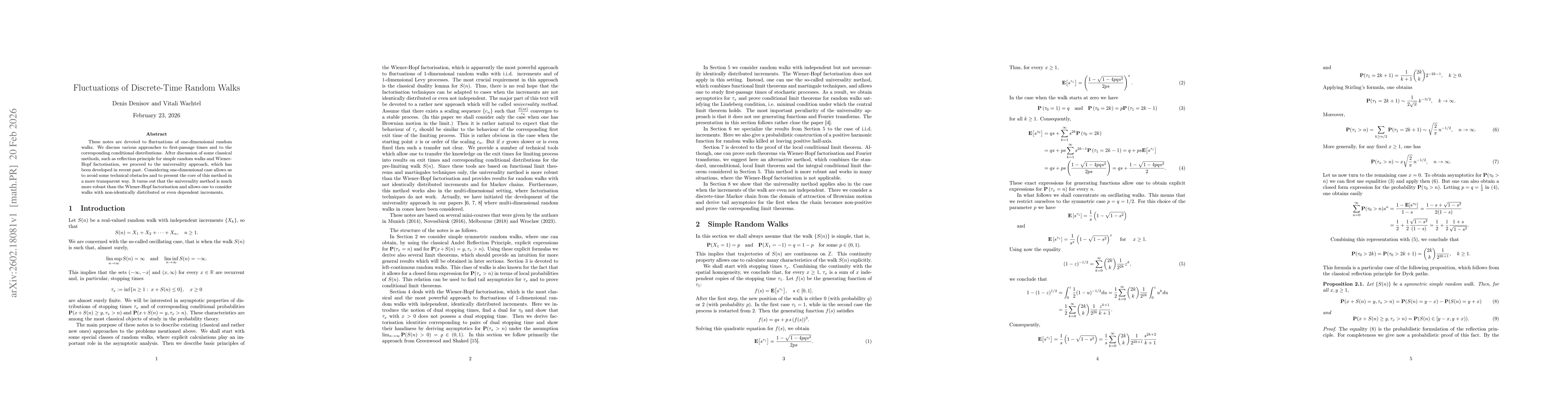 Thumbnail for Fluctuations of Discrete-Time Random Walks